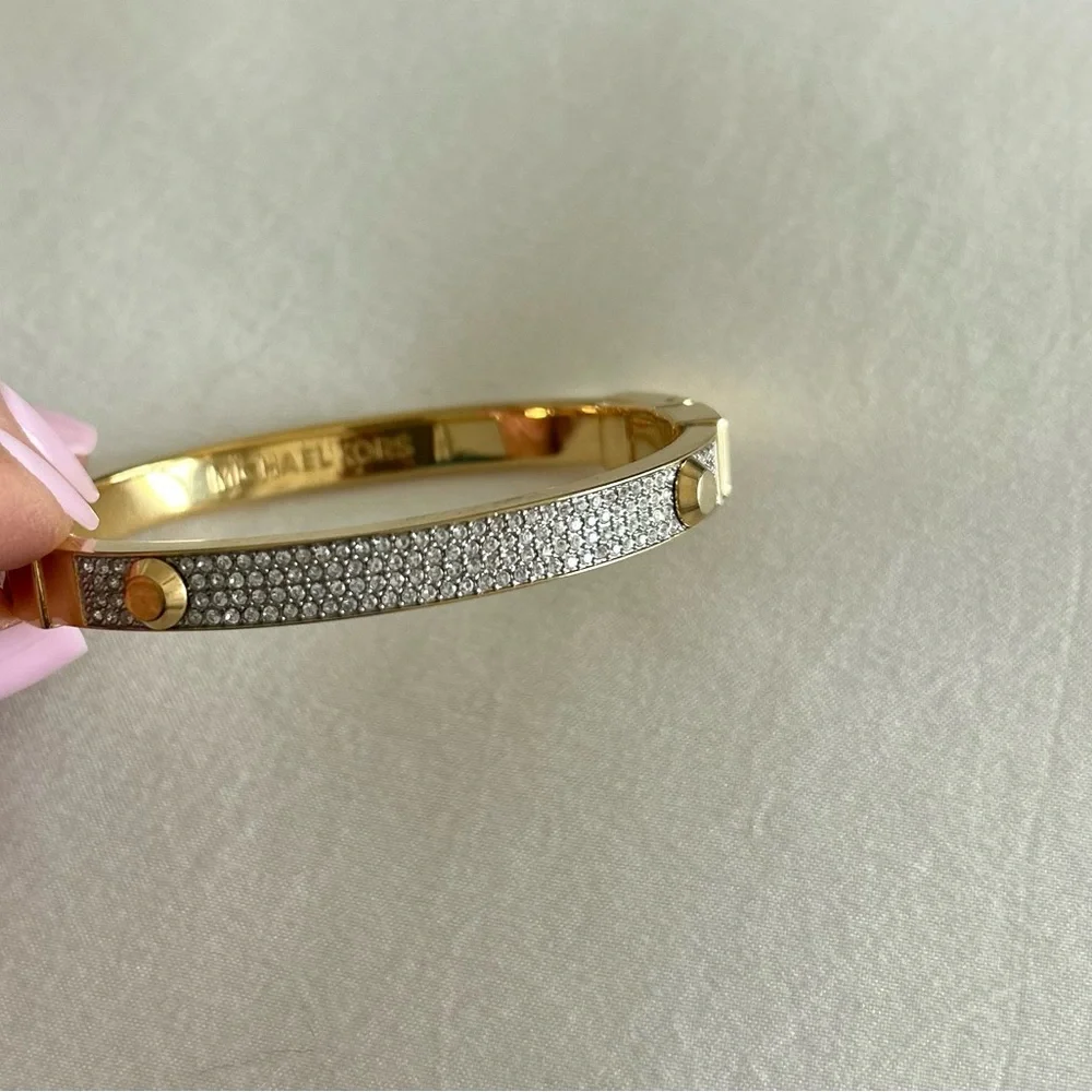 MICHEAL KORS • Gold Diamond Bangle Bracelet • - Picture 7 of 7